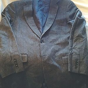 Men's ((( WOOL ))) J Crew 46L Blazer CHARCOAL GRAY TWEED